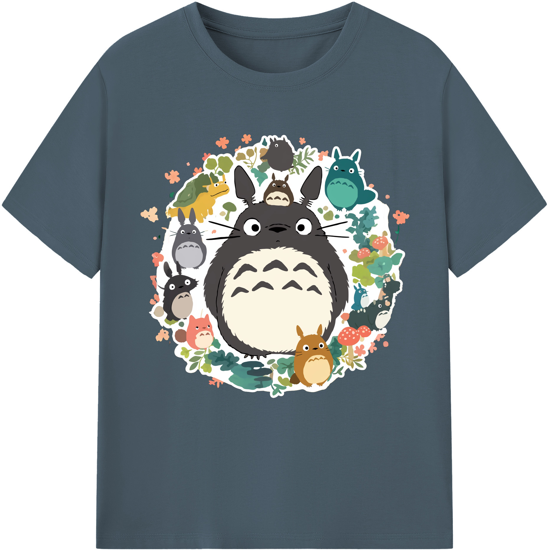 （画像用） となりのトトロ 草壁メイ 草壁サツキ My Neighbor Totoro Satsuki Kusakabe Mei Kusakabe 綿100％半袖Tシャツ（フロントプリント）